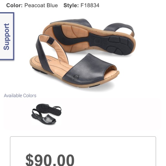 Born Trang Slingbacks, Leather, Blue, Navy, Size 8 - Picture 3 of 9